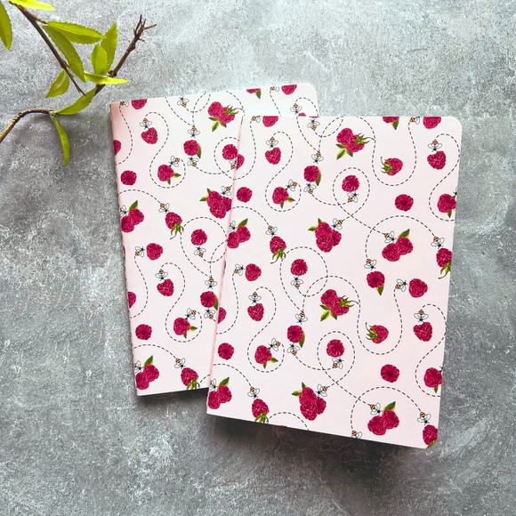 Raspberry Bee Pink Mini Notebook Lined Page - 2 Pack | Simpliday Paper - Picture 1 of 5